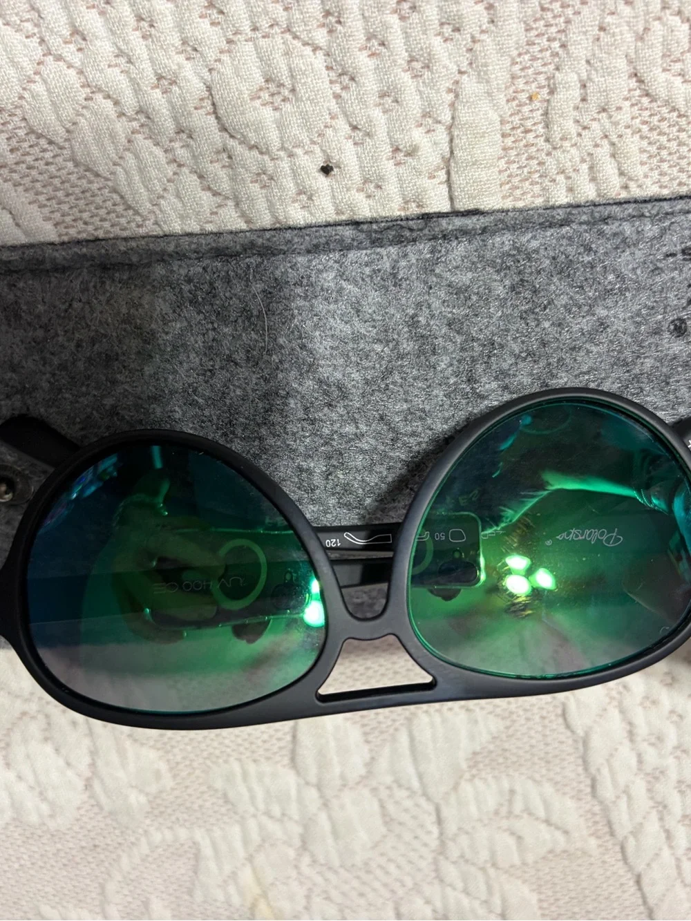 Kids' Polarspex Polarized Sunglasses with Green Mirror Lenses EUC w/ case
